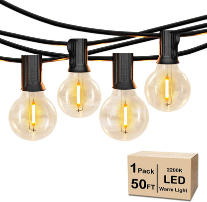 50FT LED G40 Globe String Lights with 50+2 Dimmable Edison Bulbs