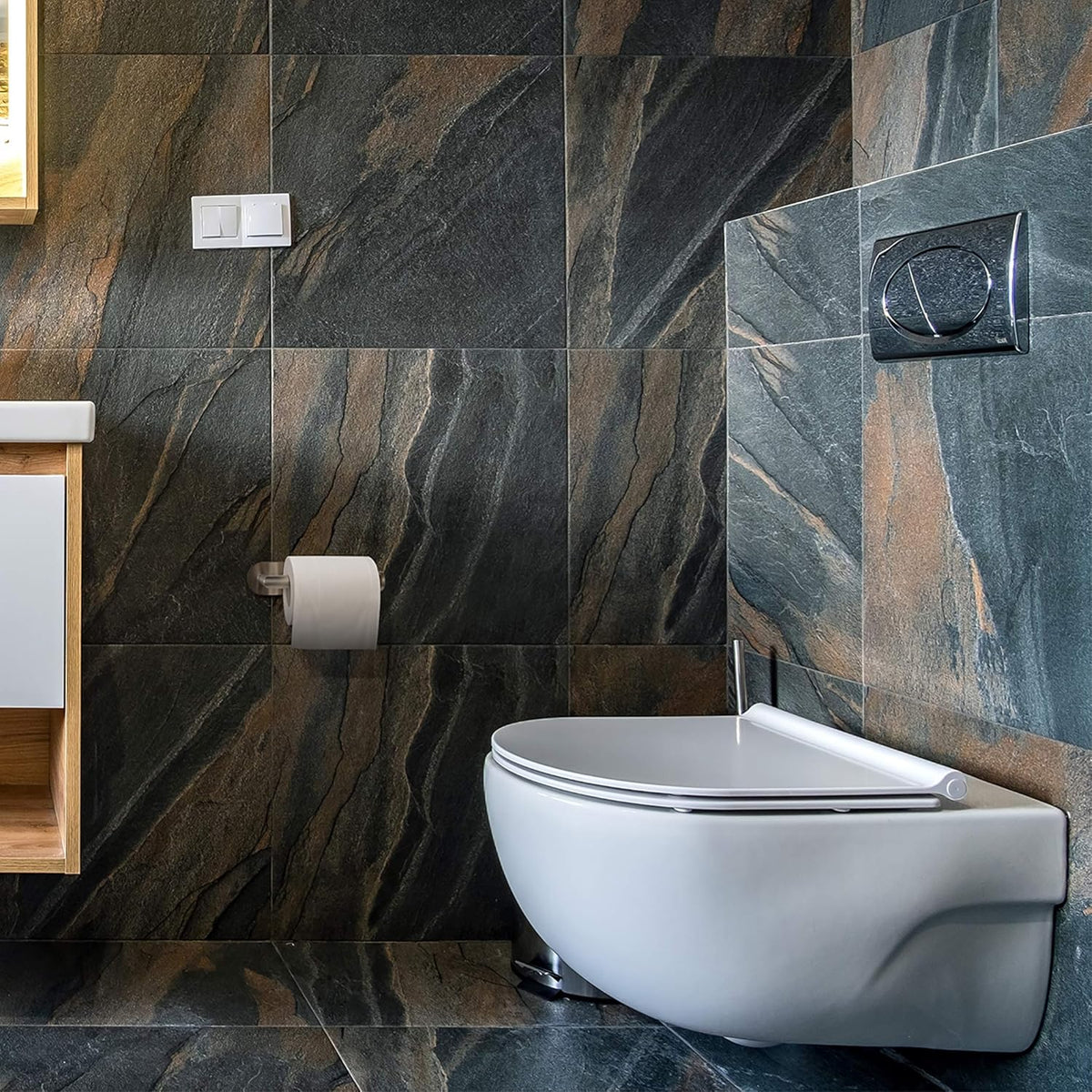 Stainless Steel Toilet Paper Holder, Self Adhesive, Rust Proof, Heavy Duty, for Bathroom