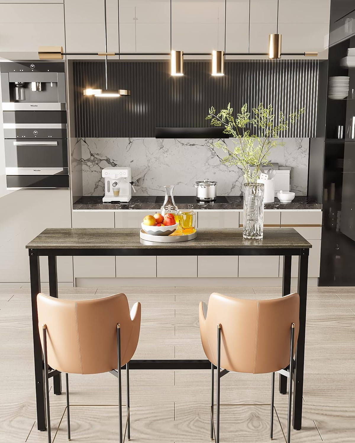 Bar Table, Bar Height Pub Table, High Top Cocktail Table for Kitchen Dining