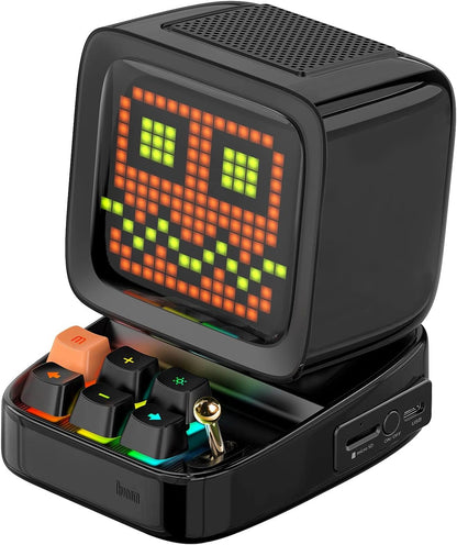 Ditoo Retro Pixel Art 15W Bluetooth Speaker,Cute Speaker with Alarm,White Noise & Mini Games,Iconic Desk Setup Speaker with 16X16 LED App Controlled Front Screen,Gifts for Anyone (Black)