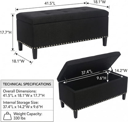 Ottoman with Storage 41" Large Storage Ottoman Bench for Bedroom