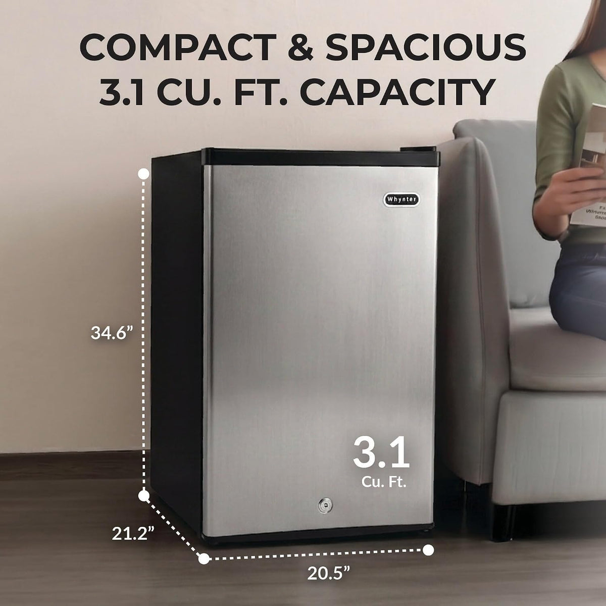 Upright Mini Freezer, 3.1 Cu Ft, Silver, CUF-301SS