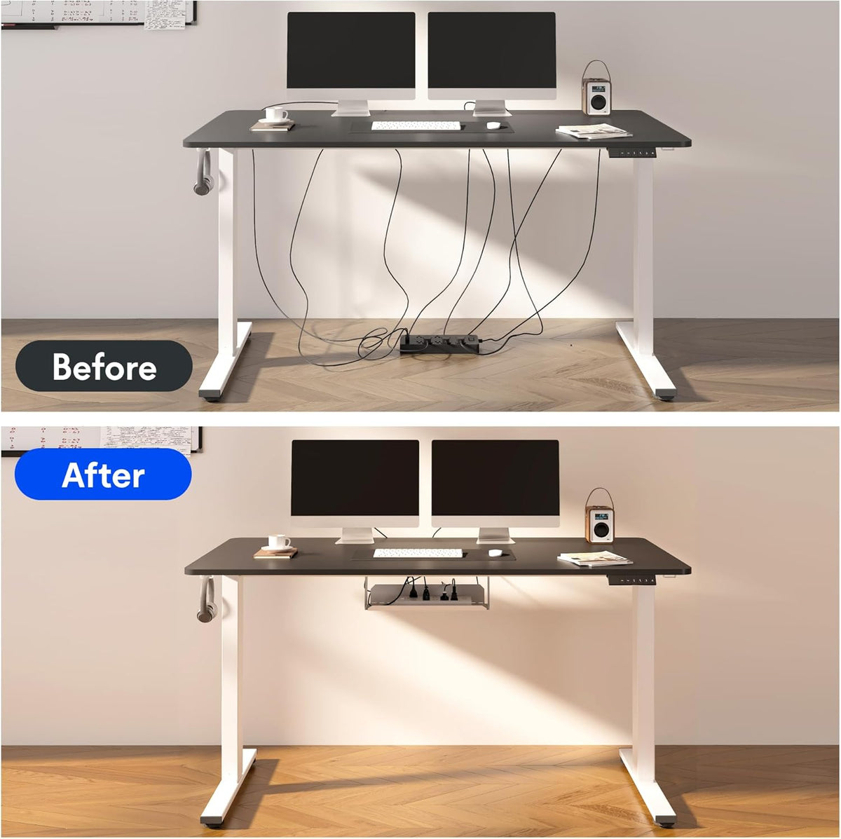 FLEXISPOT EN2 48"X30" Standing Desk with Power Strip Bundle, Mahogany