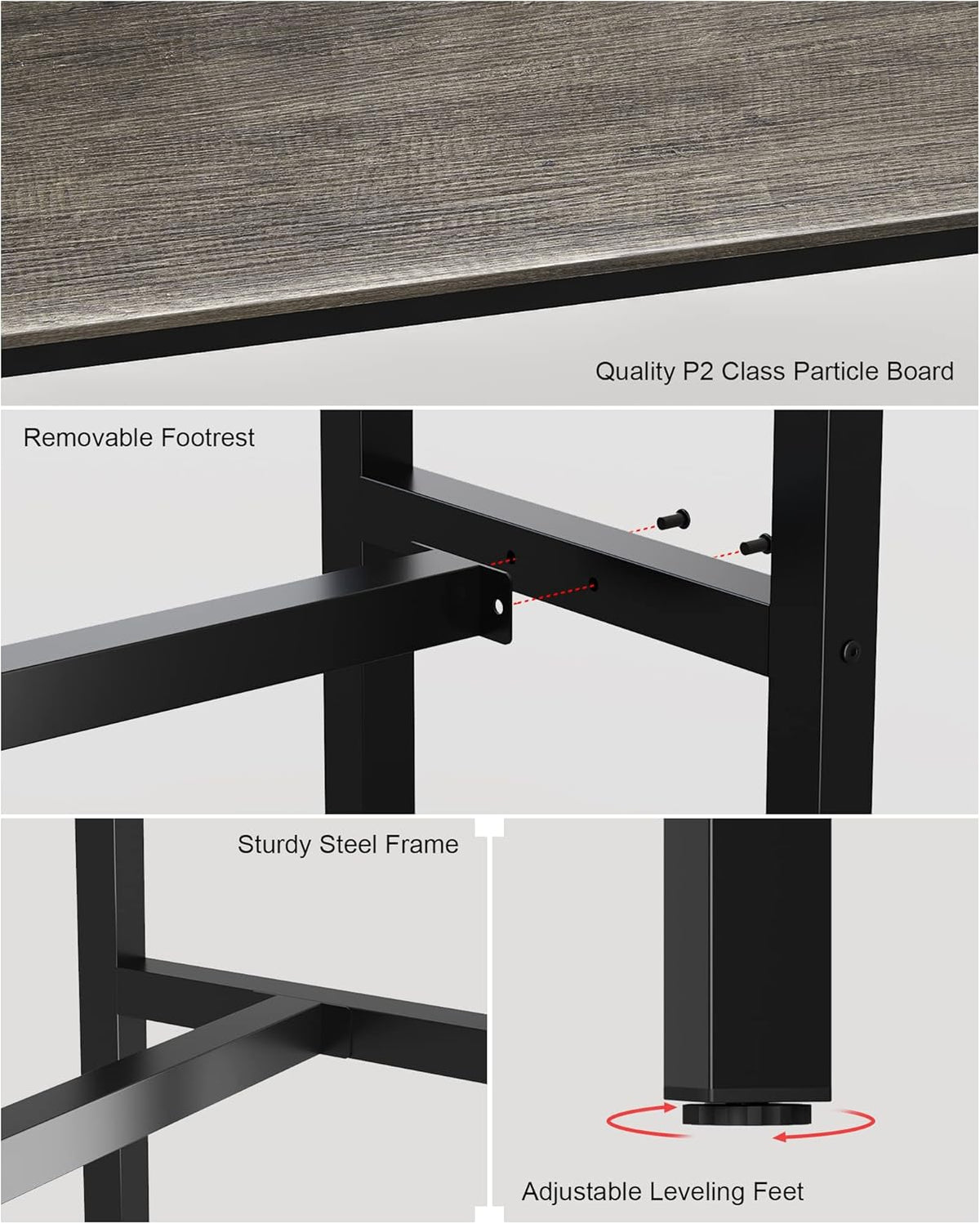 Bar Table, Bar Height Pub Table, High Top Cocktail Table for Kitchen Dining