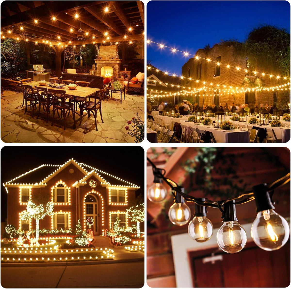 50FT LED G40 Globe String Lights with 50+2 Dimmable Edison Bulbs
