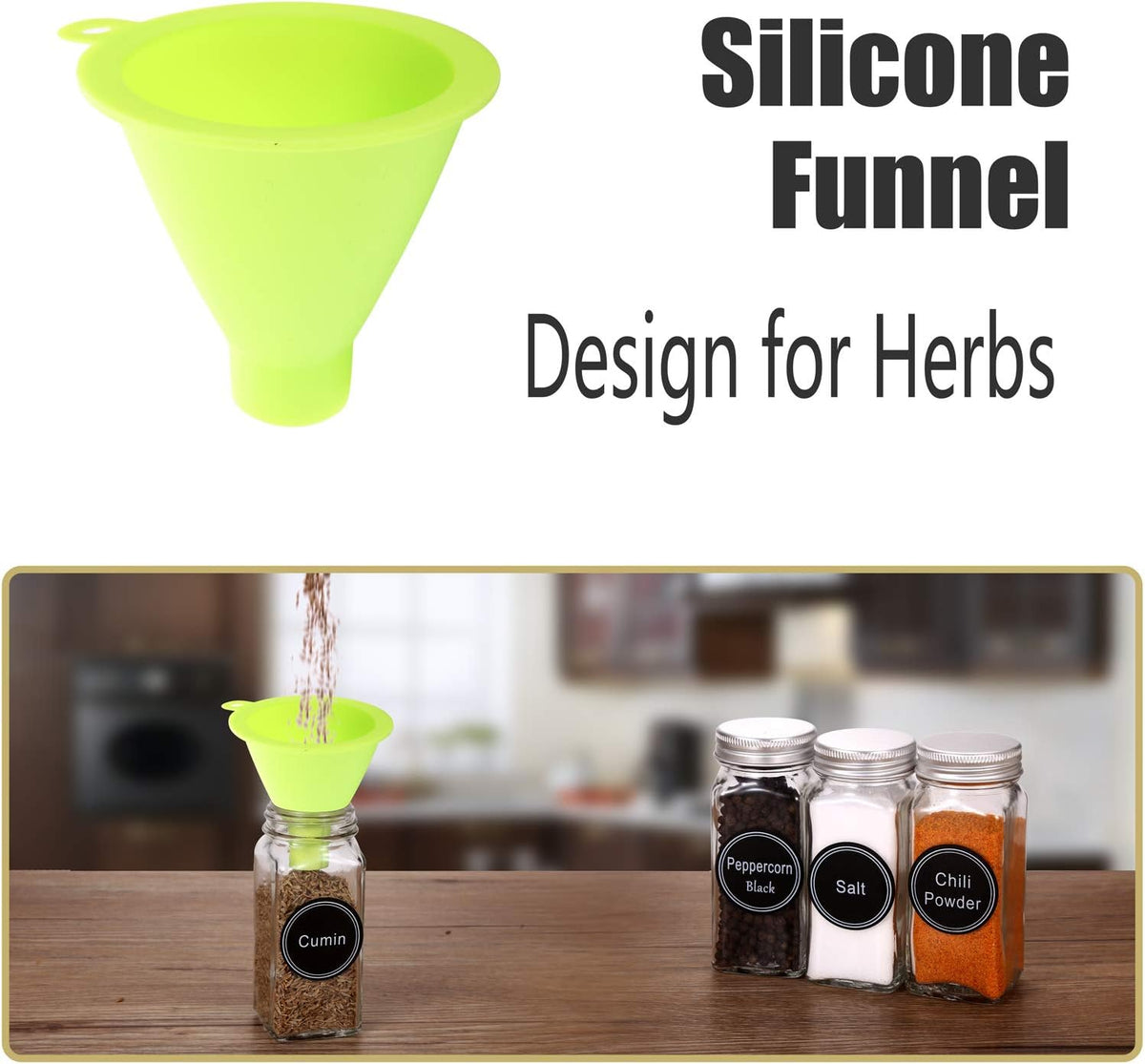 Spice Rack Organizer with 32 Glass Spice Jars and 396 Spice Labels