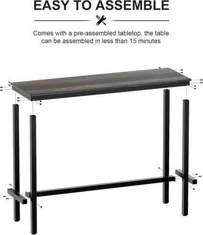 Bar Table, Bar Height Pub Table, High Top Cocktail Table for Kitchen Dining