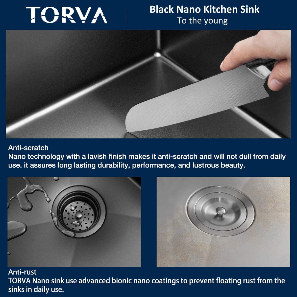 32 X 19 Inch Gloss Black Ceramic Coating with Nanotek Undermount Kitchen Sink,Pvd Coated Gunmetal Sink, 16 Gauge Stainless Steel Wet Bar or Prep Sinks Single Bowl, Dark Gray