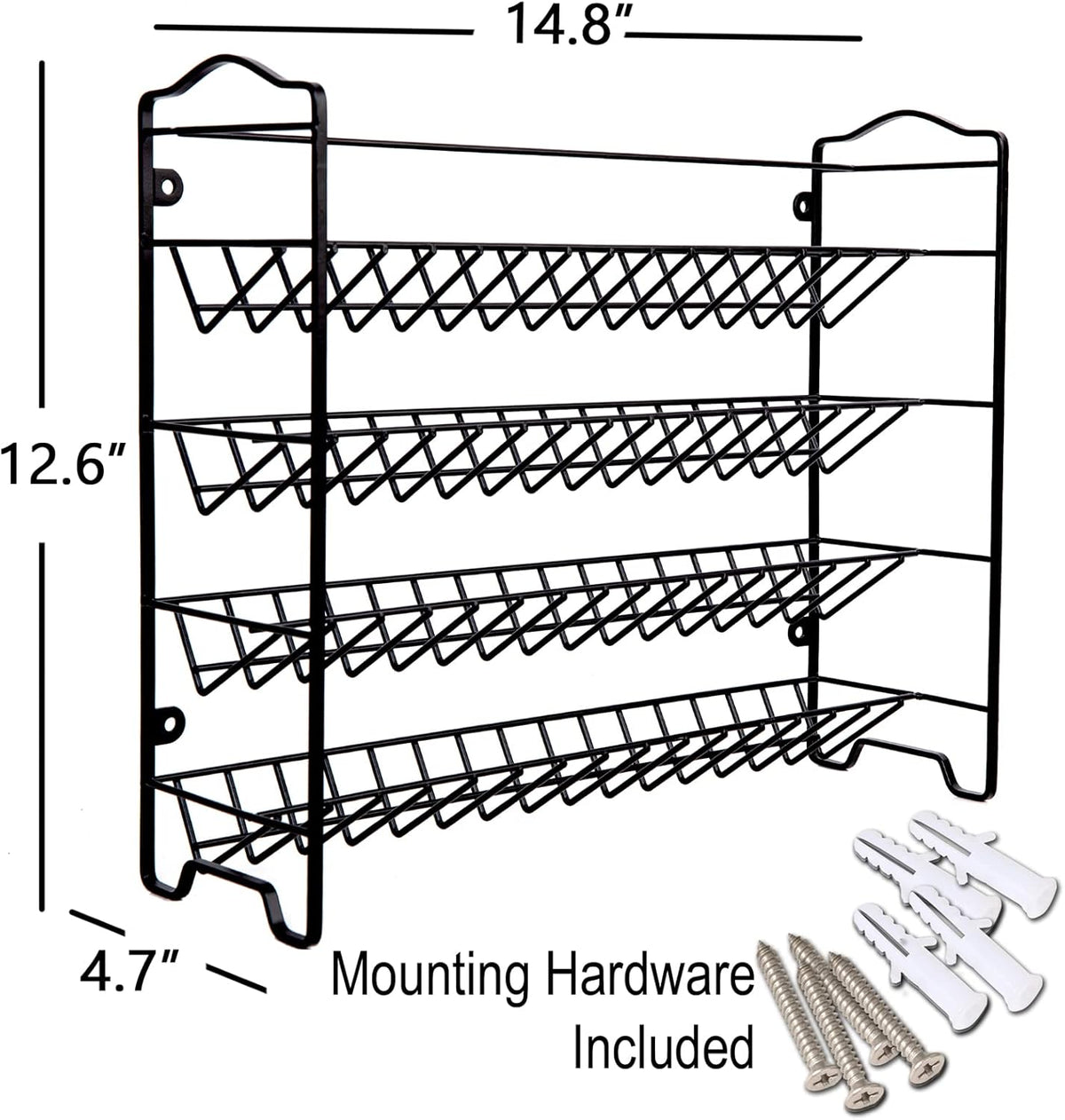 Spice Rack Organizer with 32 Glass Spice Jars and 396 Spice Labels
